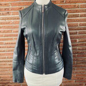 Grey Leather Jacket from Michael Kors - Size Small
